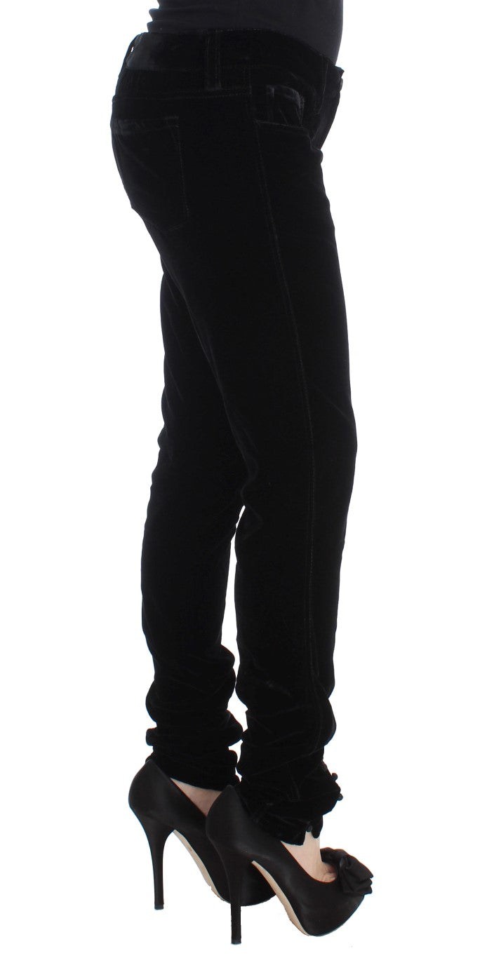 Ermanno Scervino Elegante schwarze Slim Fit Hose