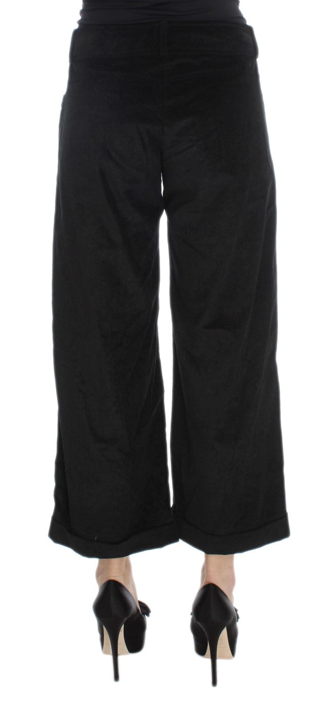 Ermanno Scervino Schicke schwarze Baumwolljeans mit weitem Bein