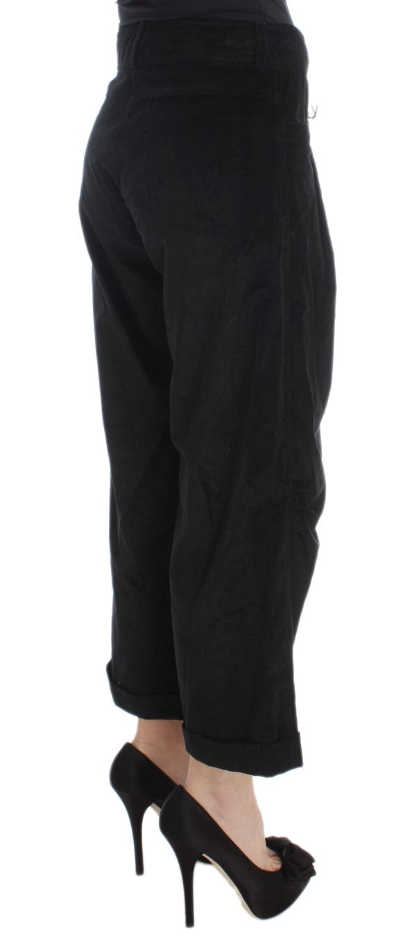 Ermanno Scervino Schicke schwarze Baumwolljeans mit weitem Bein