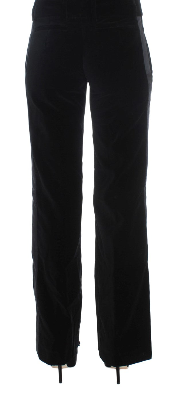Ermanno Scervino – Elegante schwarze Hose aus Seidenmischung mit weitem Bein