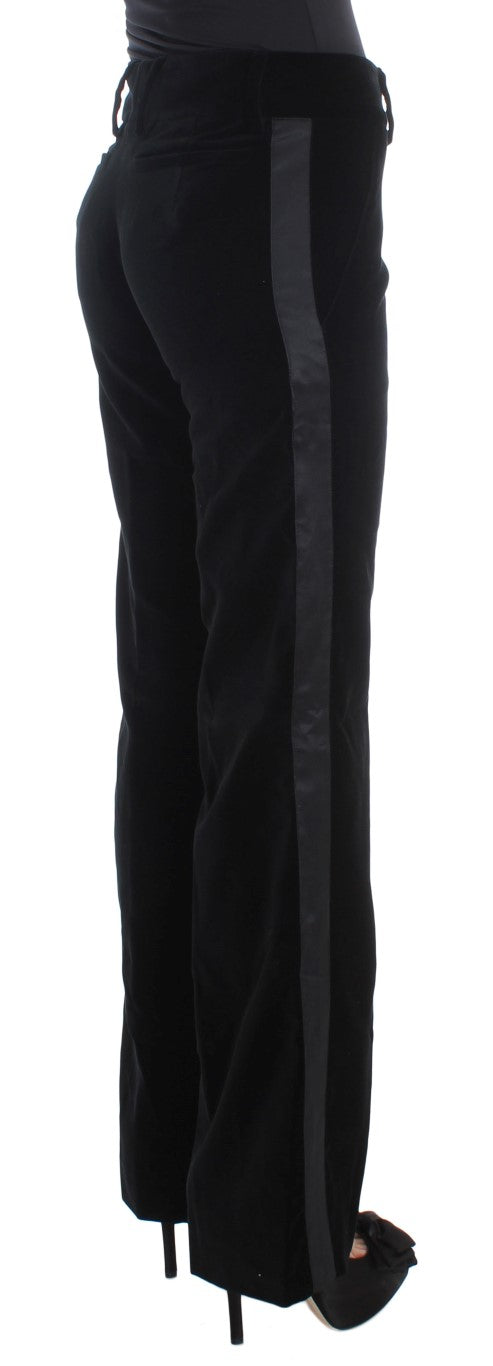 Ermanno Scervino – Elegante schwarze Hose aus Seidenmischung mit weitem Bein