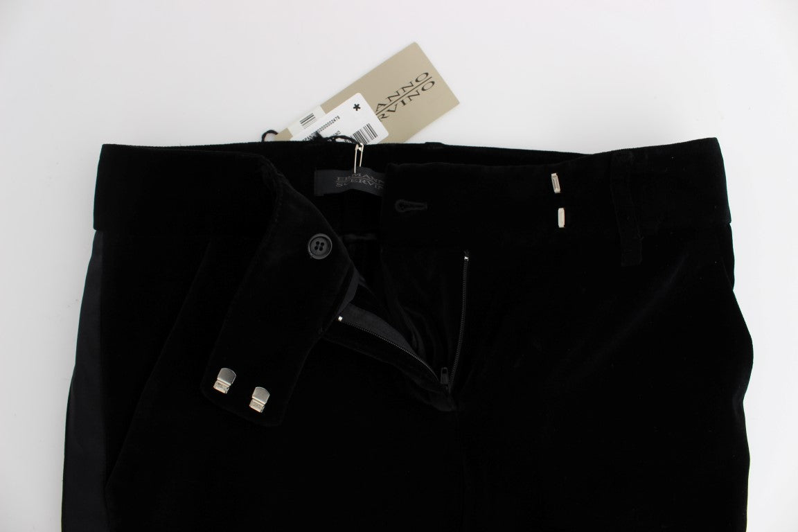Ermanno Scervino – Elegante schwarze Hose aus Seidenmischung mit weitem Bein