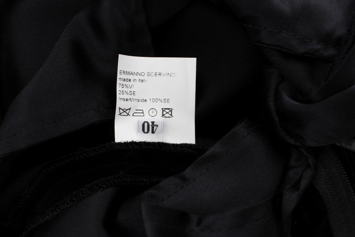 Ermanno Scervino – Elegante schwarze Hose aus Seidenmischung mit weitem Bein