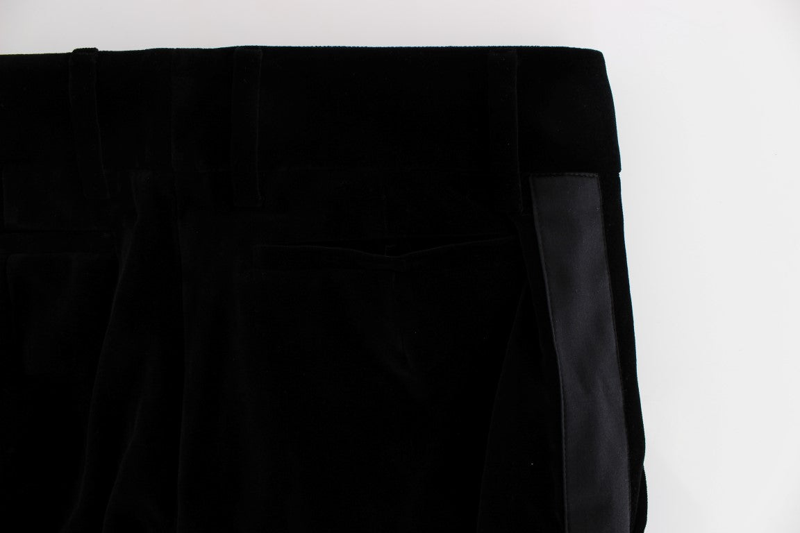 Ermanno Scervino – Elegante schwarze Hose aus Seidenmischung mit weitem Bein