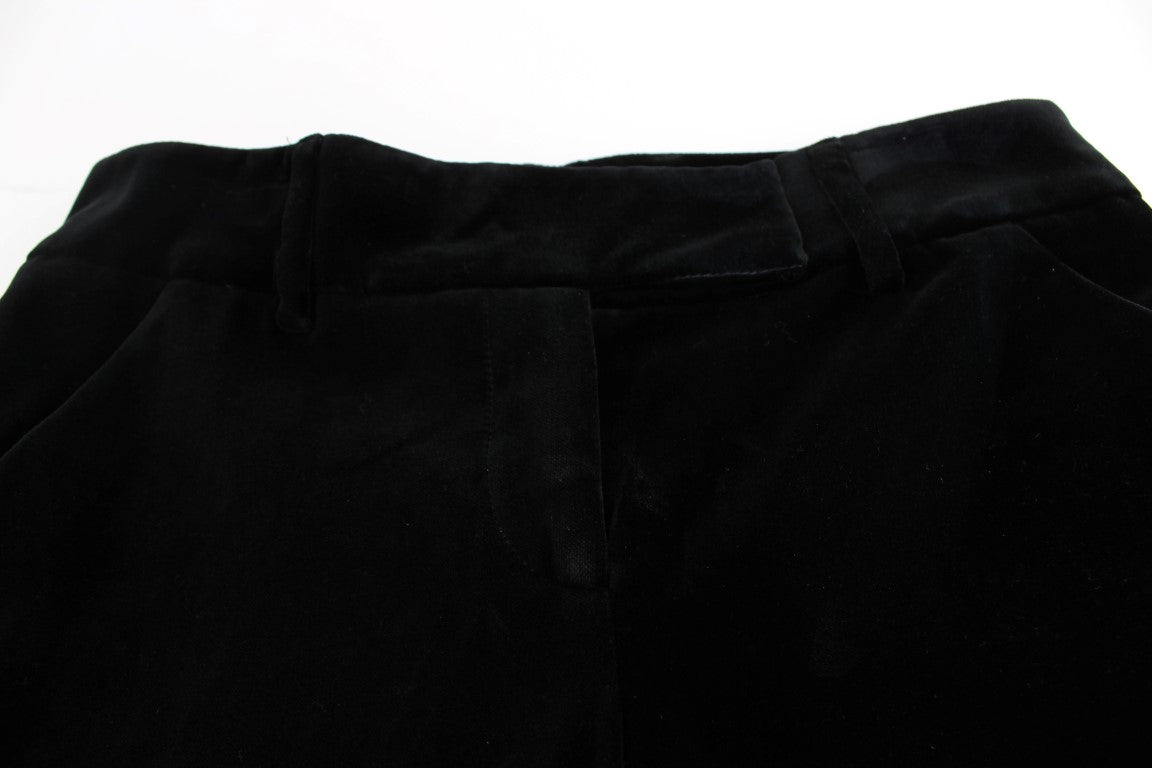 Ermanno Scervino – Elegante schwarze Hose aus Seidenmischung mit weitem Bein