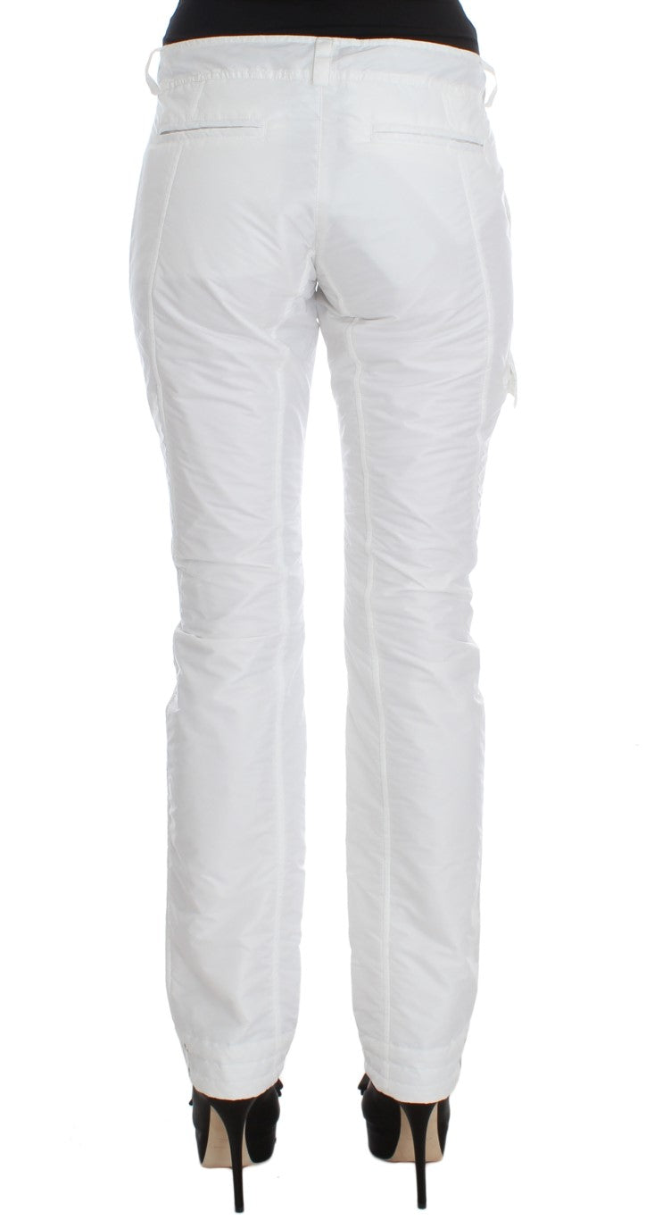 Ermanno Scervino Schicke weiße Nylon-Cargohose vom italienischen Designer