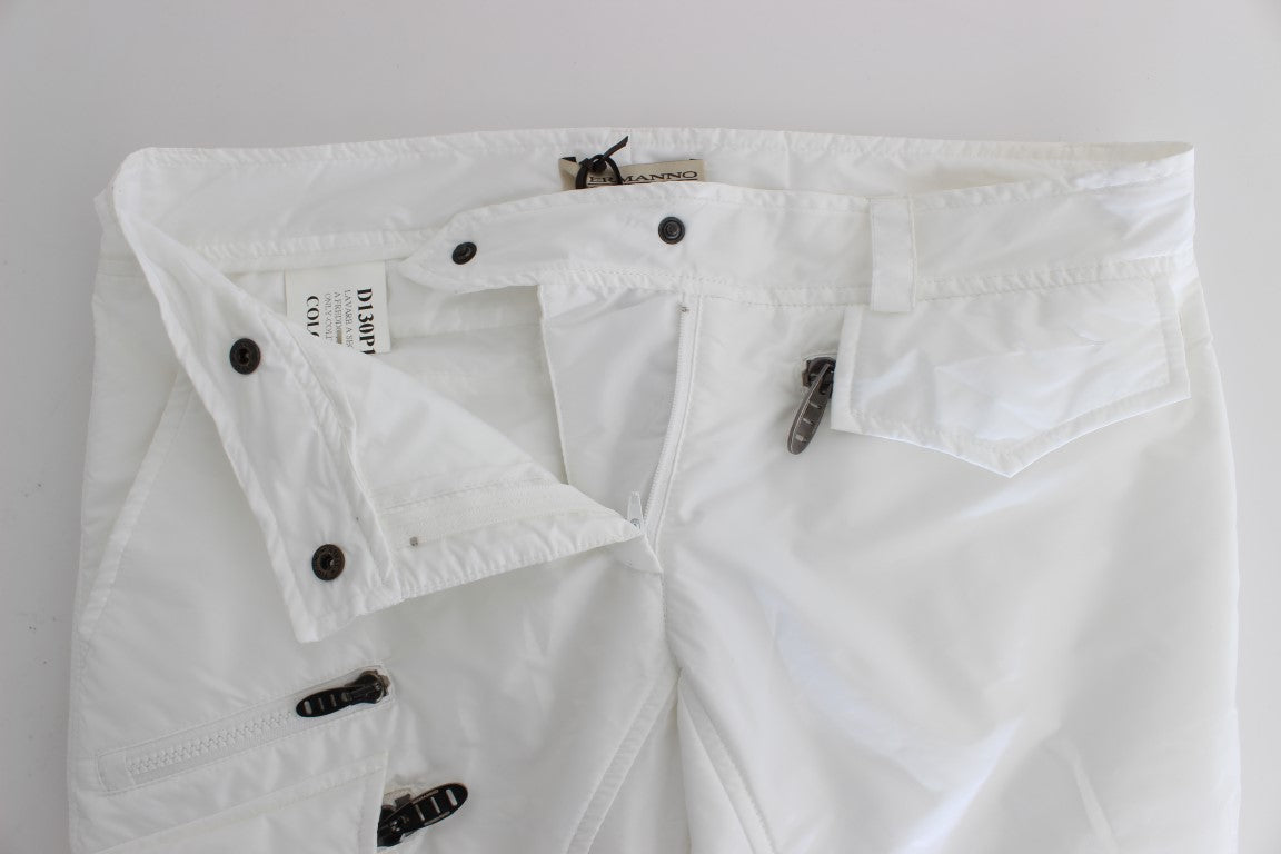 Ermanno Scervino Schicke weiße Nylon-Cargohose vom italienischen Designer