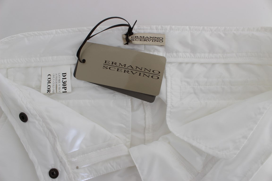 Ermanno Scervino Schicke weiße Nylon-Cargohose vom italienischen Designer