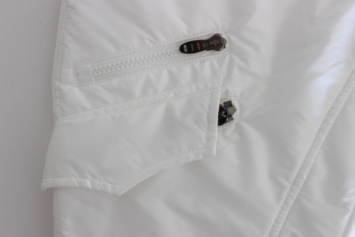 Ermanno Scervino Schicke weiße Nylon-Cargohose vom italienischen Designer