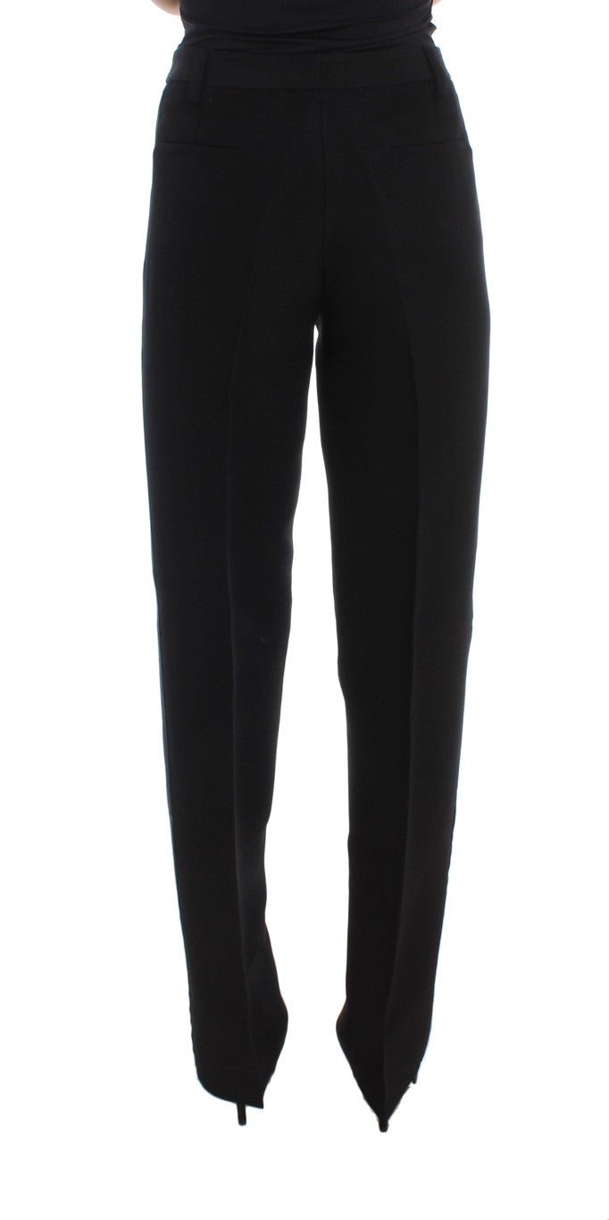 Ermanno Scervino – Schicke schwarze Jeans aus Seidenmischung mit weitem Bein