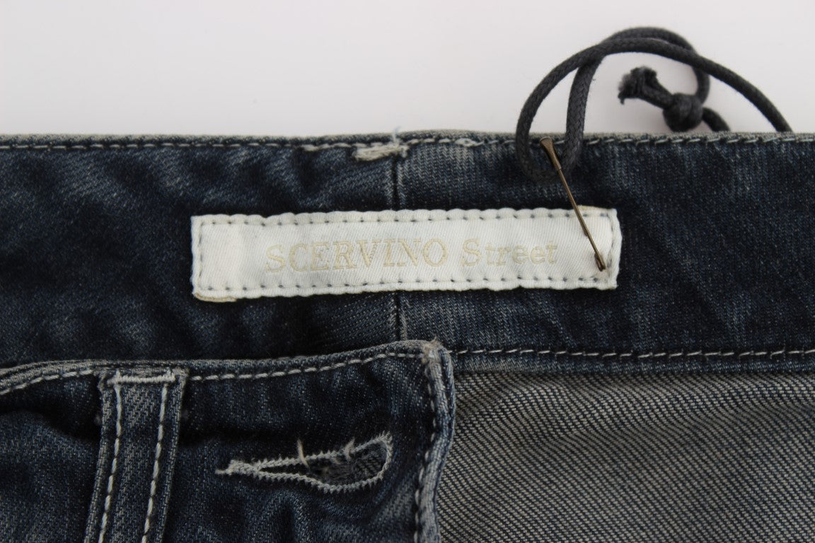 Ermanno Scervino Schicke blaue italienische Slim-Fit-Jeans
