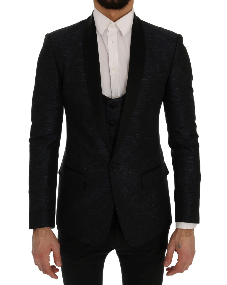 Dolce & Gabbana – Elegantes Slim-Fit-Anzug-Ensemble in Blau und Schwarz