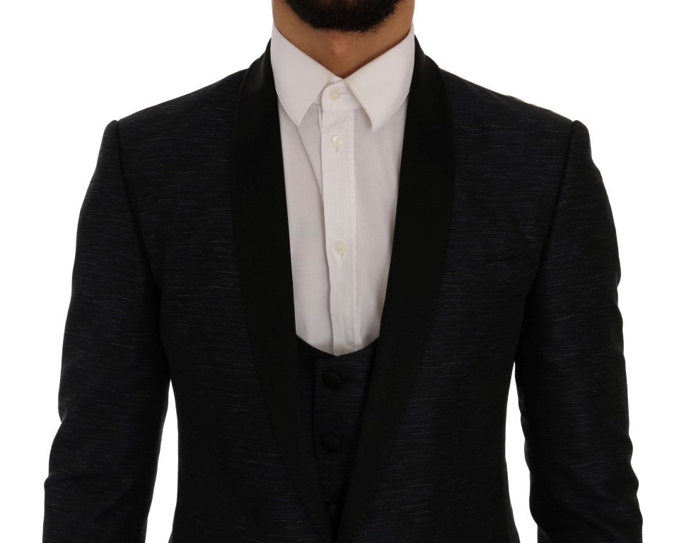 Dolce & Gabbana – Elegantes Slim-Fit-Anzug-Ensemble in Blau und Schwarz