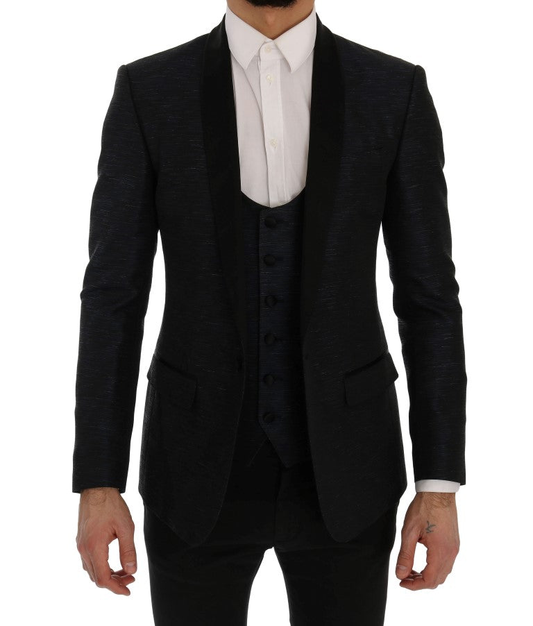 Dolce & Gabbana – Elegantes Slim-Fit-Anzug-Ensemble in Blau und Schwarz