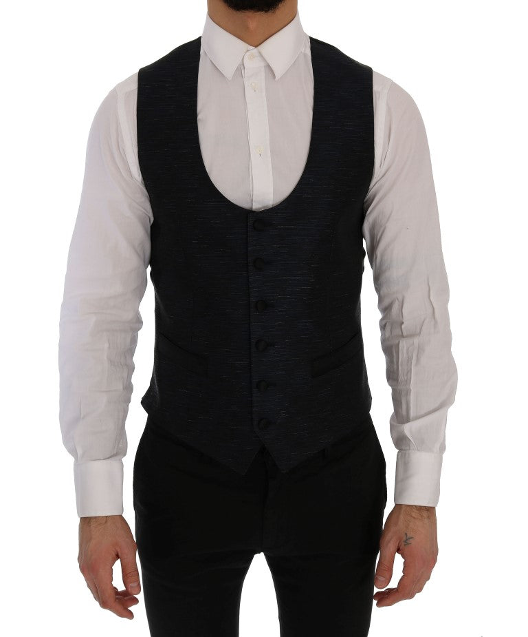 Dolce & Gabbana – Elegantes Slim-Fit-Anzug-Ensemble in Blau und Schwarz