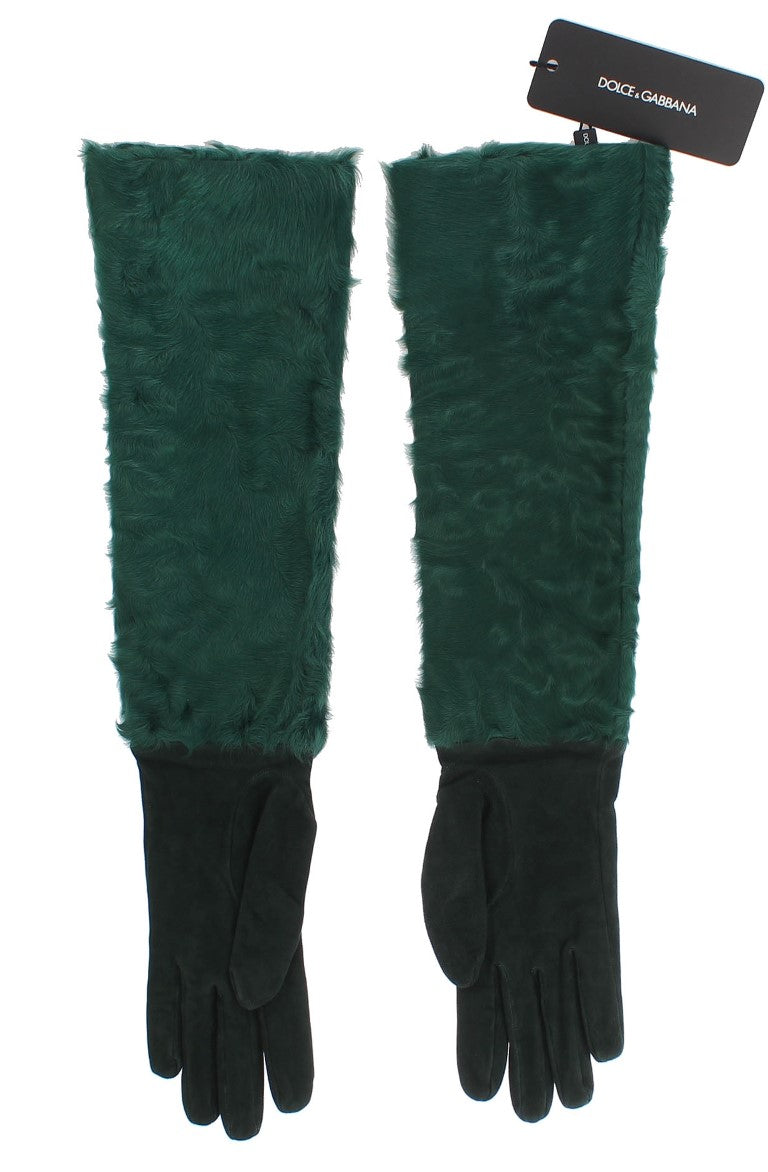 Dolce & Gabbana Elegante ellenbogenlange Lederhandschuhe