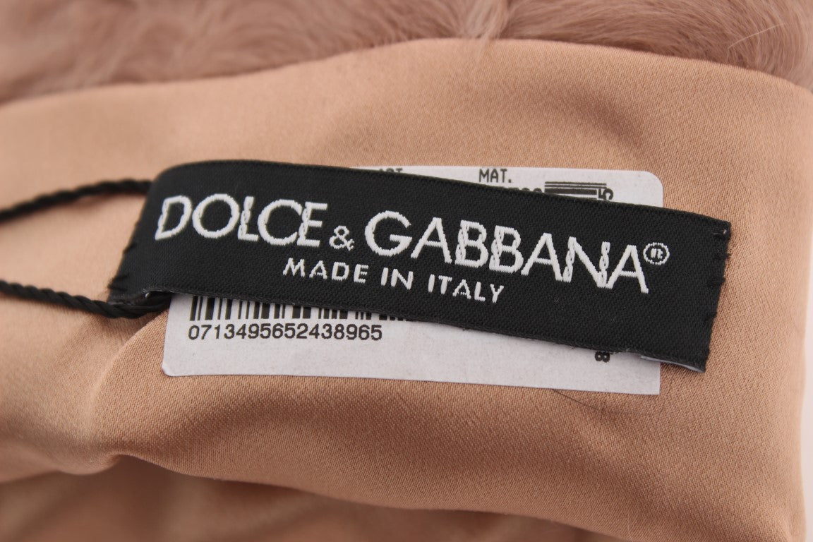 Dolce & Gabbana Elegante beigefarbene ellenbogenlange Wildlederhandschuhe
