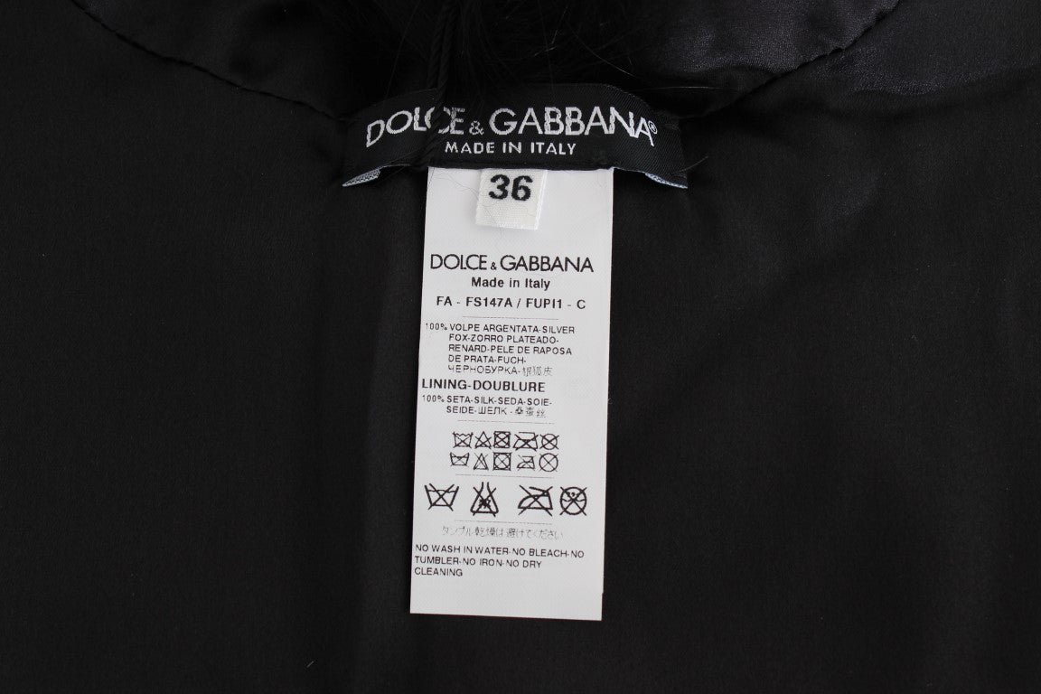 Dolce & Gabbana – Schicker Schulterumhang aus schwarzem Fuchspelz