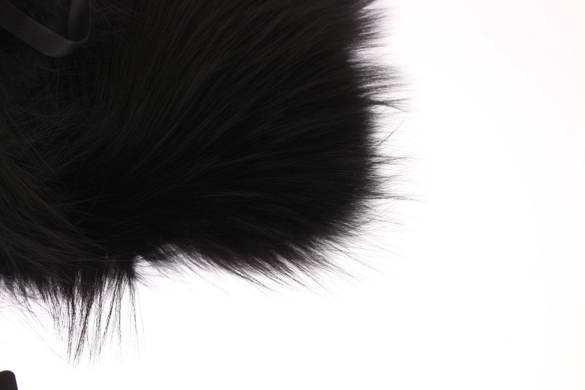 Dolce & Gabbana – Schicker Schulterumhang aus schwarzem Fuchspelz