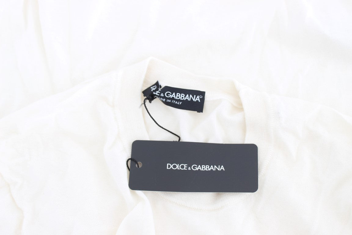 Dolce & Gabbana Eleganter weißer Kaschmirpullover