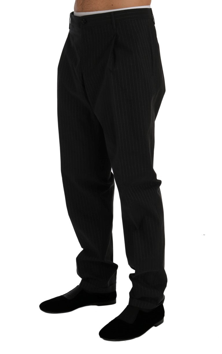 Pantaloni eleganți Dolce & Gabbana cu dungi, croială dreaptă