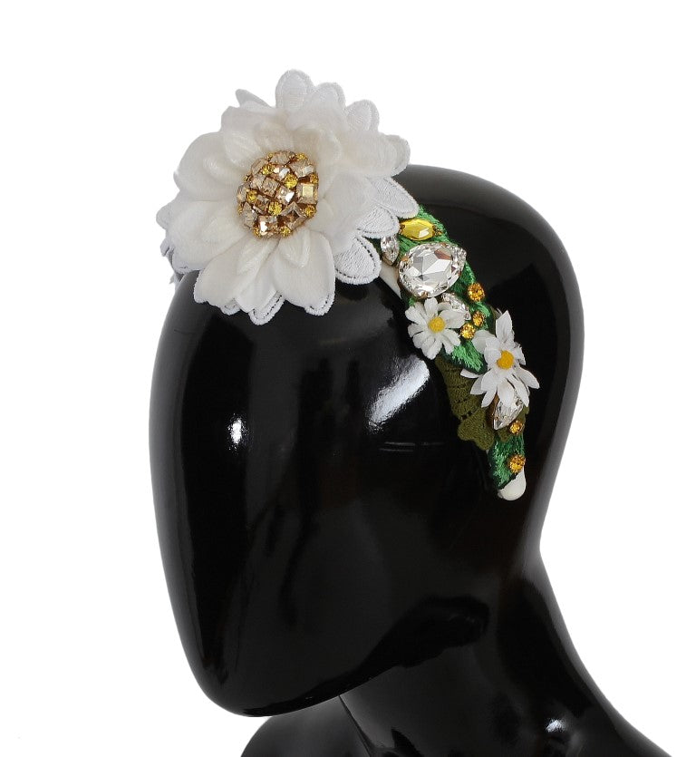 Dolce & Gabbana Luxuriöses Stirnband mit Sonnenblumen-Kristallen