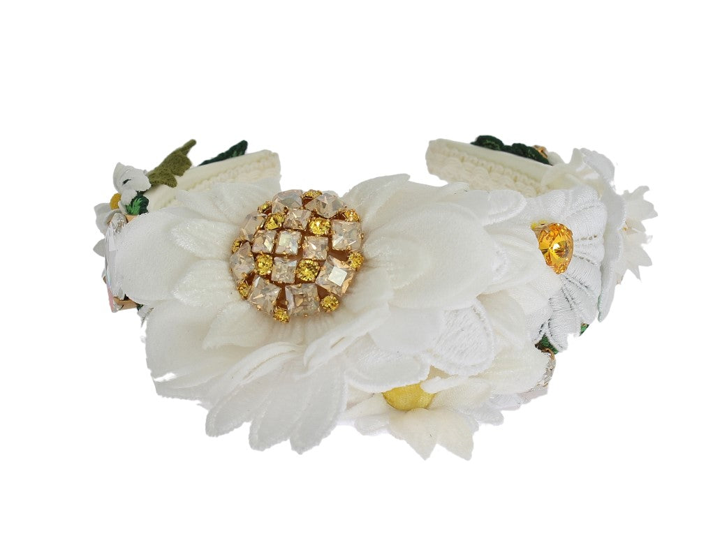 Dolce & Gabbana Luxuriöses Stirnband mit Sonnenblumen-Kristallen