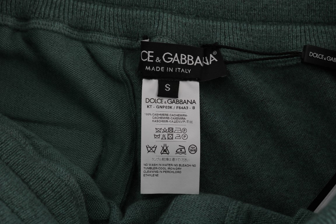 Dolce & Gabbana Elegante grüne Kaschmir-Sporthose
