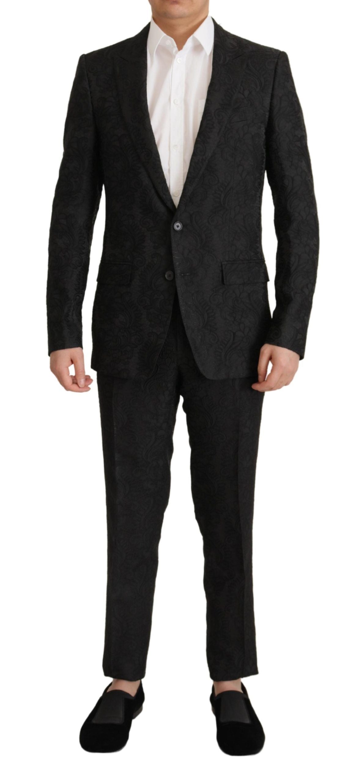 Set costum Martini negru strălucitor Dolce & Gabbana