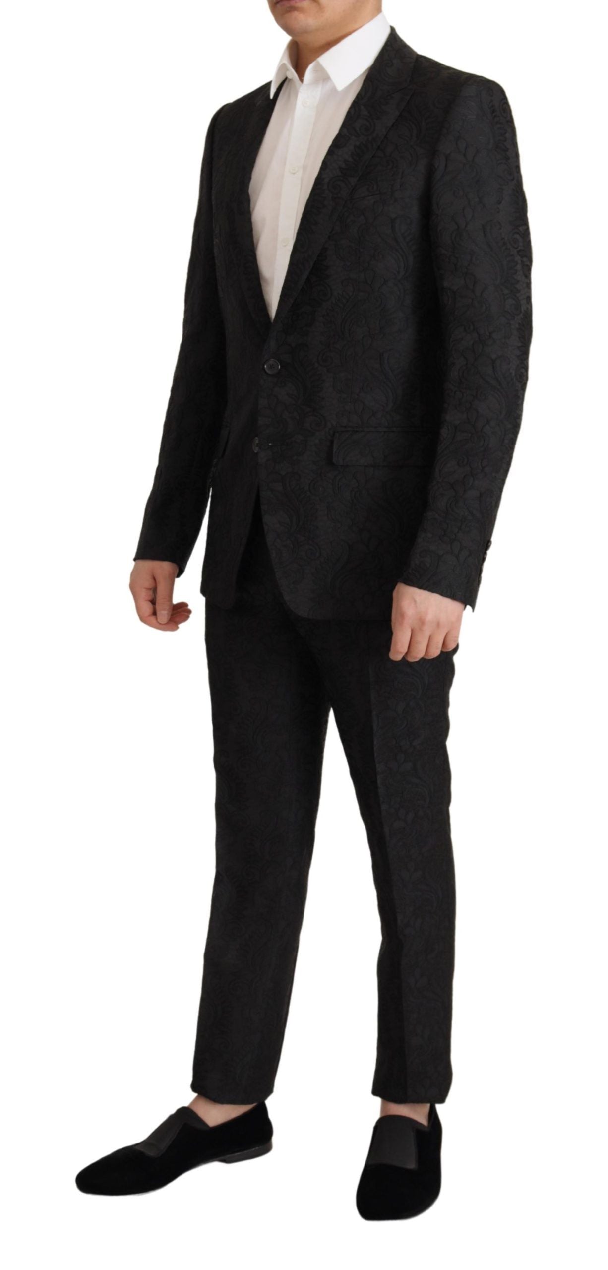 Set costum Martini negru strălucitor Dolce & Gabbana