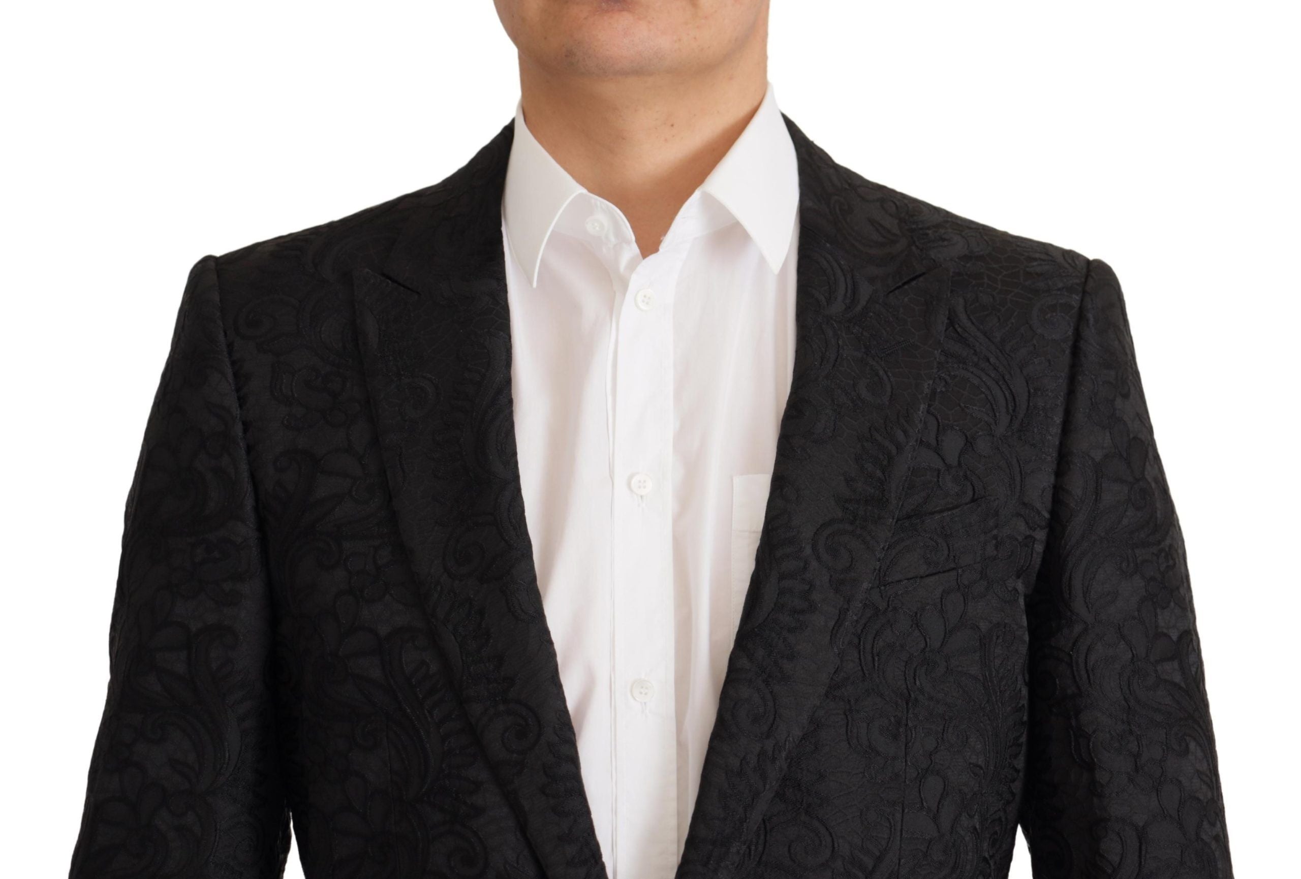 Set costum Martini negru strălucitor Dolce & Gabbana