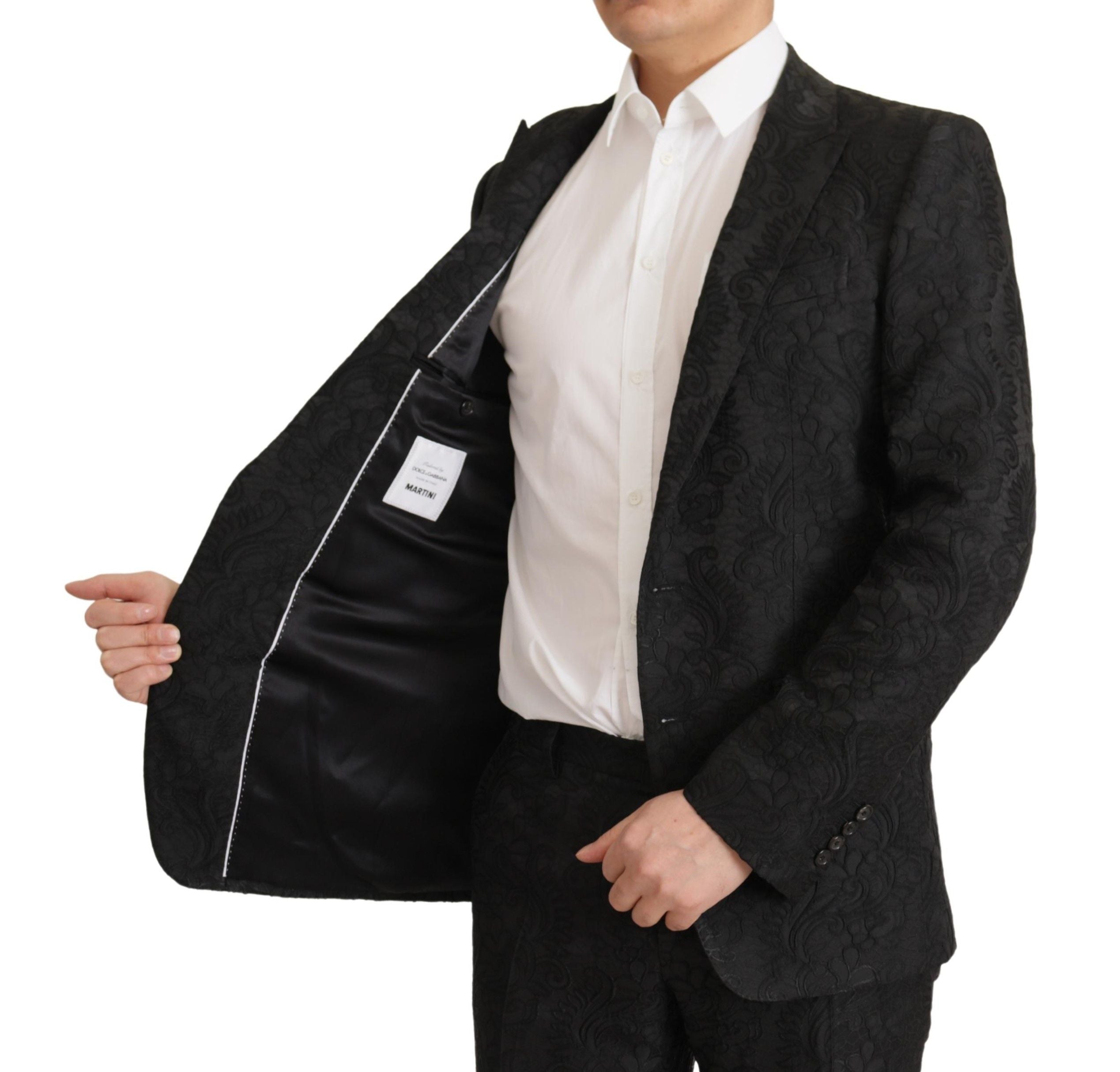 Set costum Martini negru strălucitor Dolce & Gabbana
