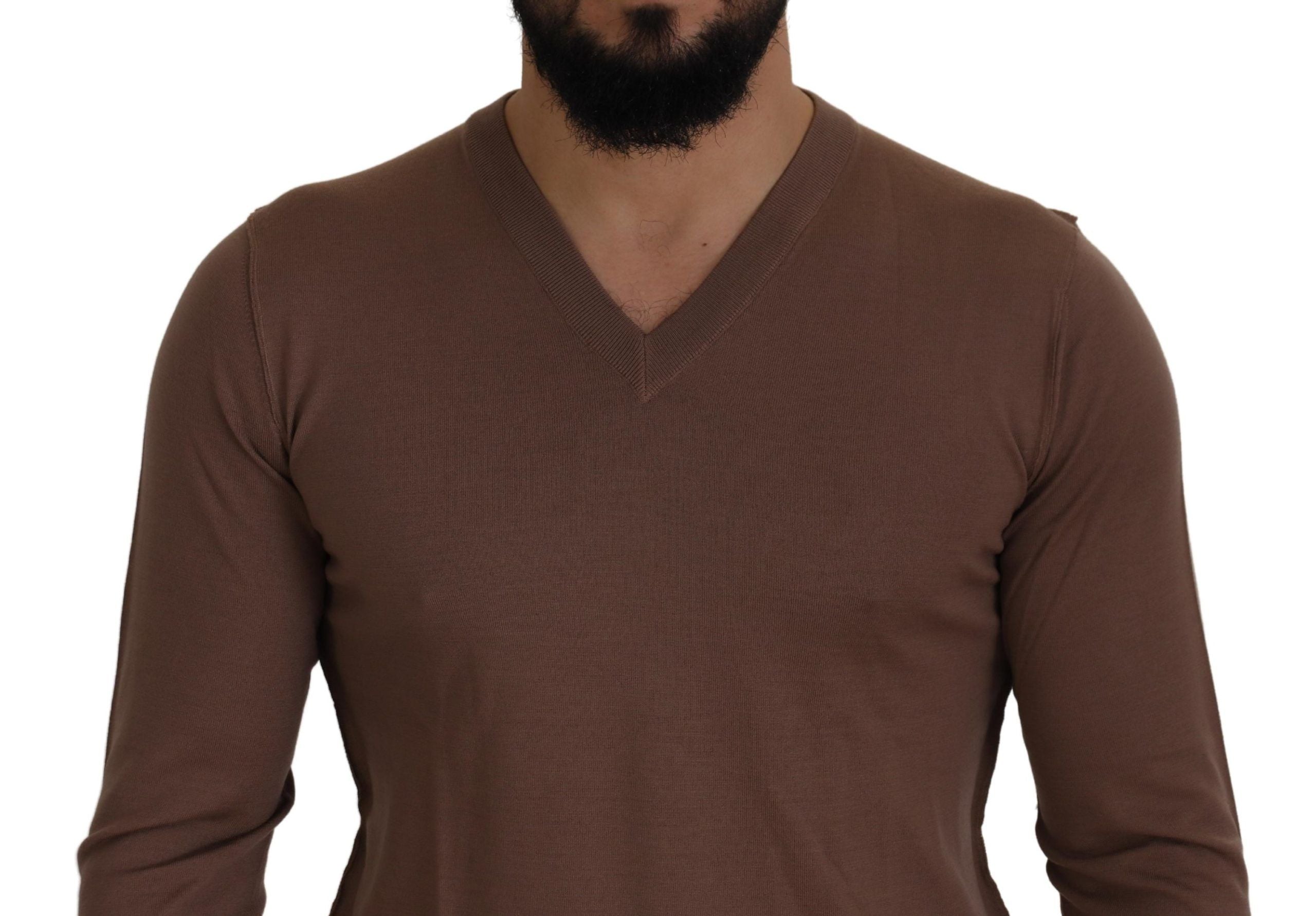 Dolce & Gabbana Eleganter Pullover aus Schurwolle mit V-Ausschnitt