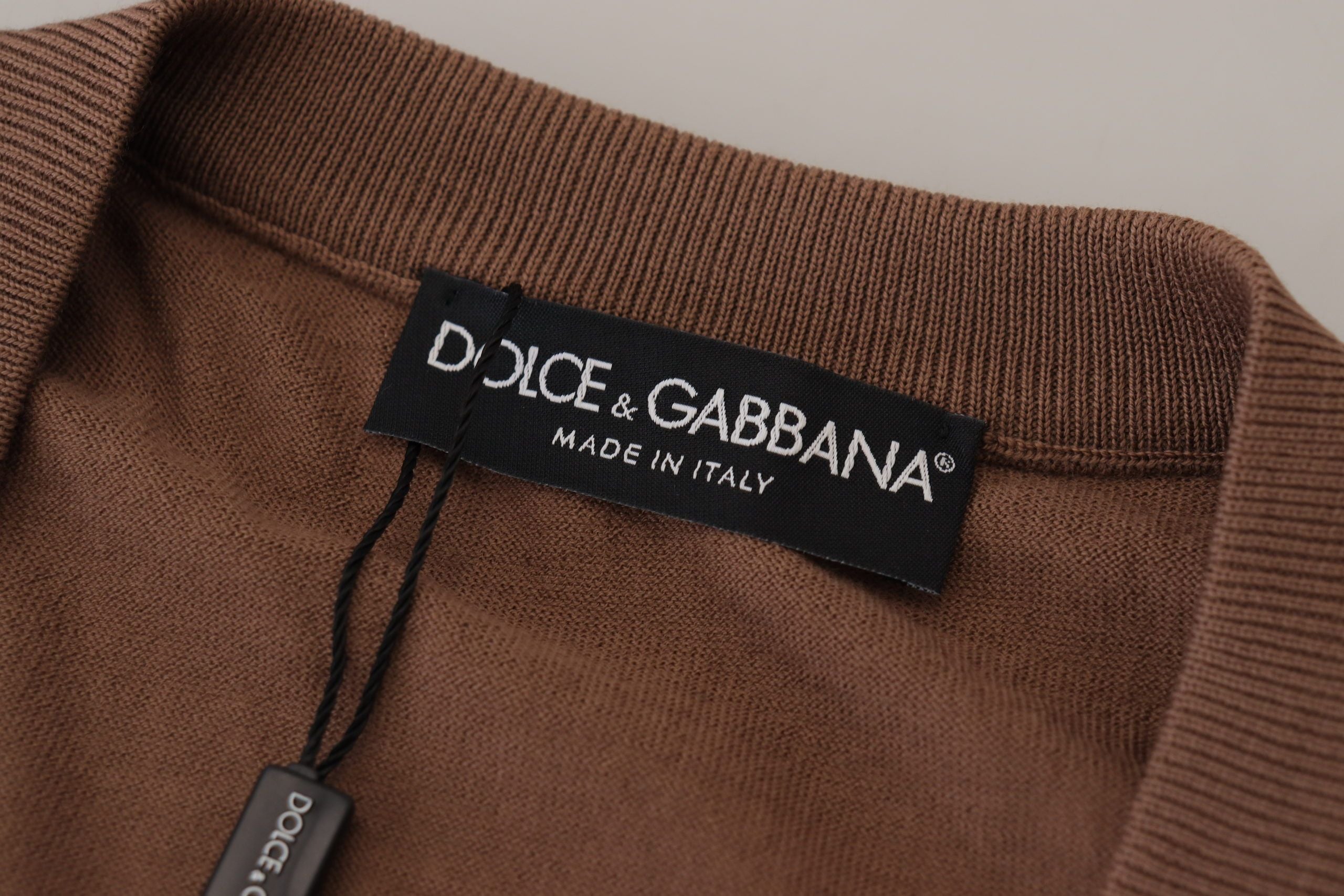 Dolce & Gabbana Eleganter Pullover aus Schurwolle mit V-Ausschnitt