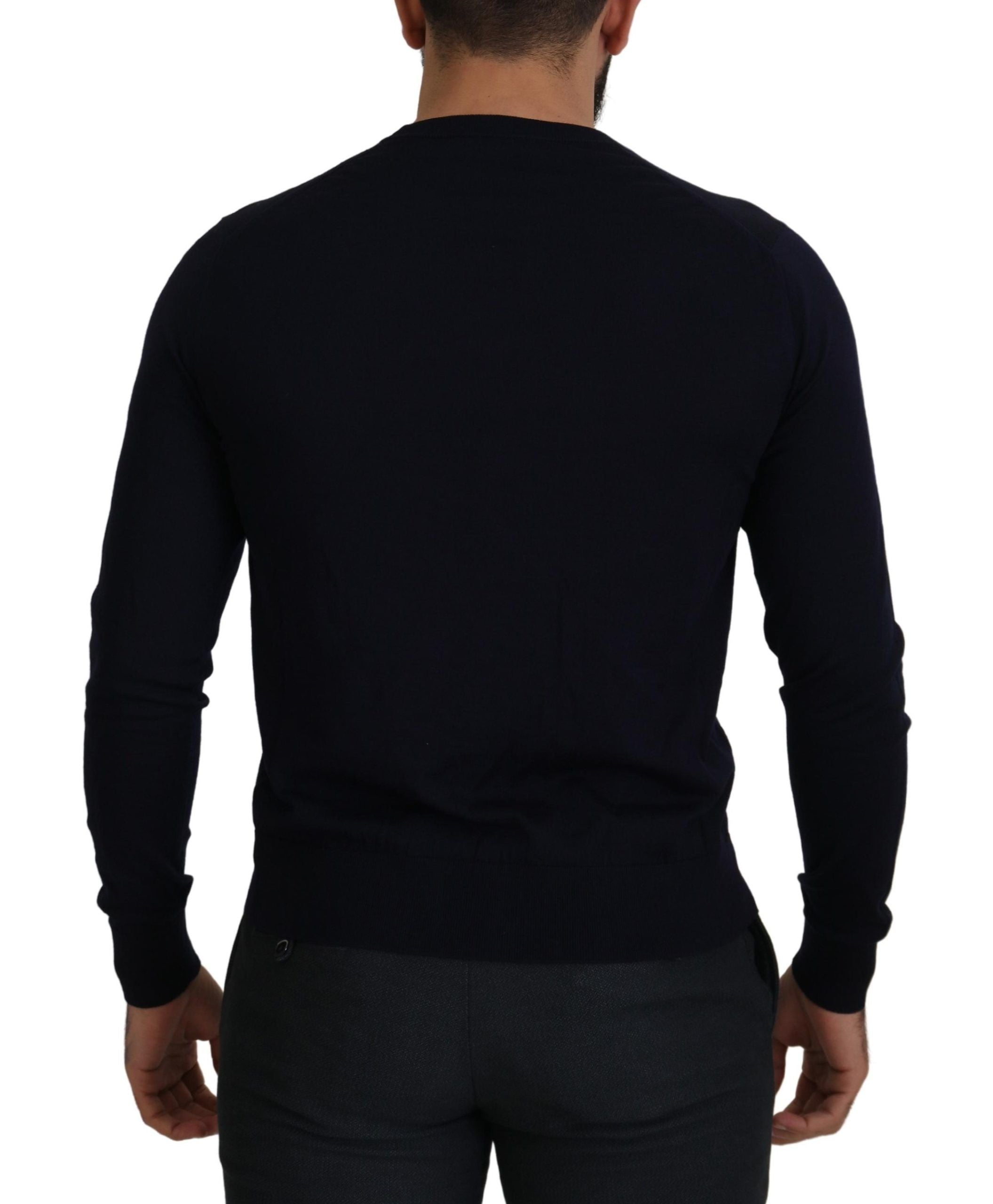 Dolce & Gabbana Eleganter Cardigan-Pullover aus Schurwolle in Blau