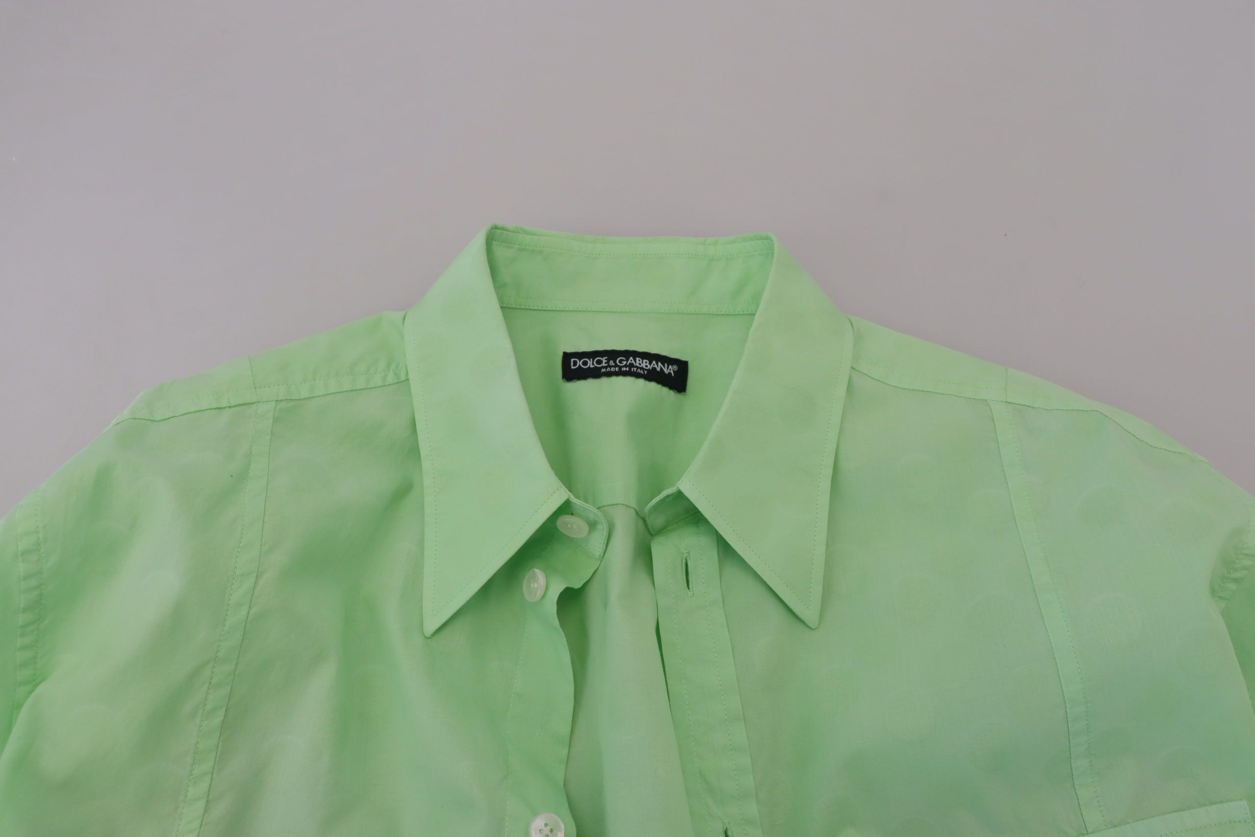 Dolce & Gabbana – Mintgrünes Slim Fit-Hemd mit Button-Down-Kragen