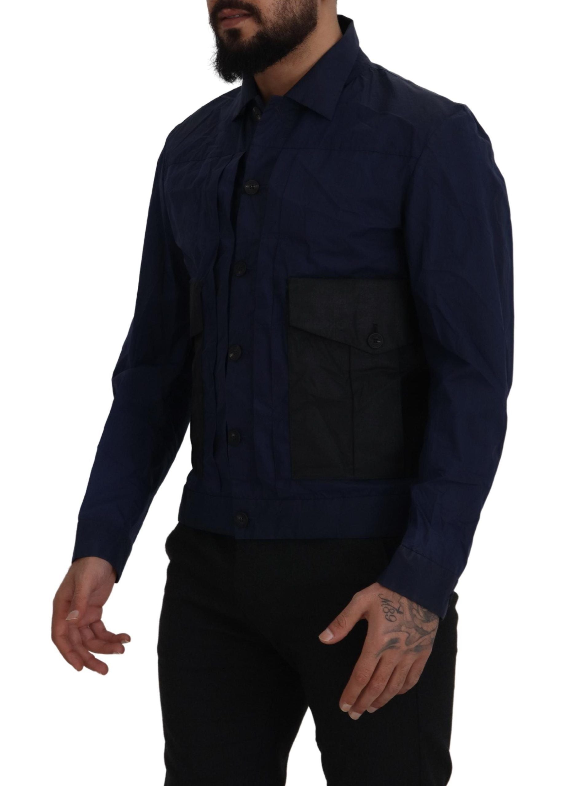 Cămașă Dsquared² Svelt albastru închis din bumbac