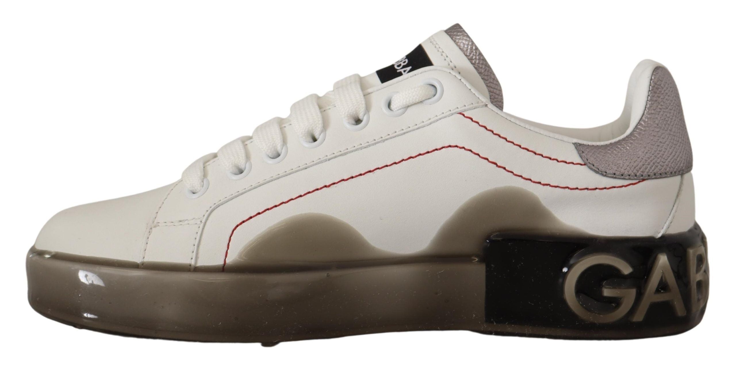 Dolce & Gabbana Elegante weiße Ledersneaker