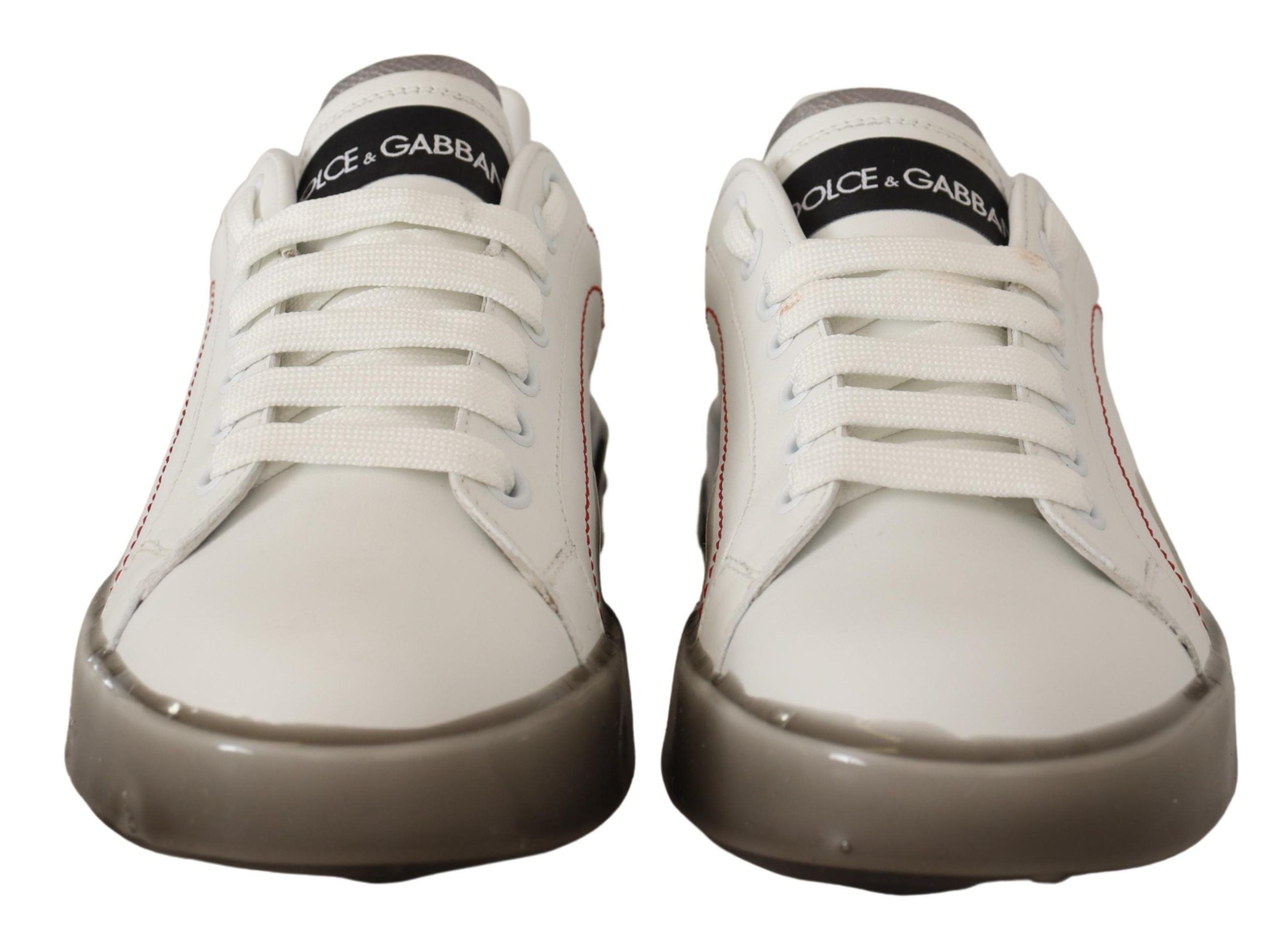 Dolce & Gabbana Elegante weiße Ledersneaker