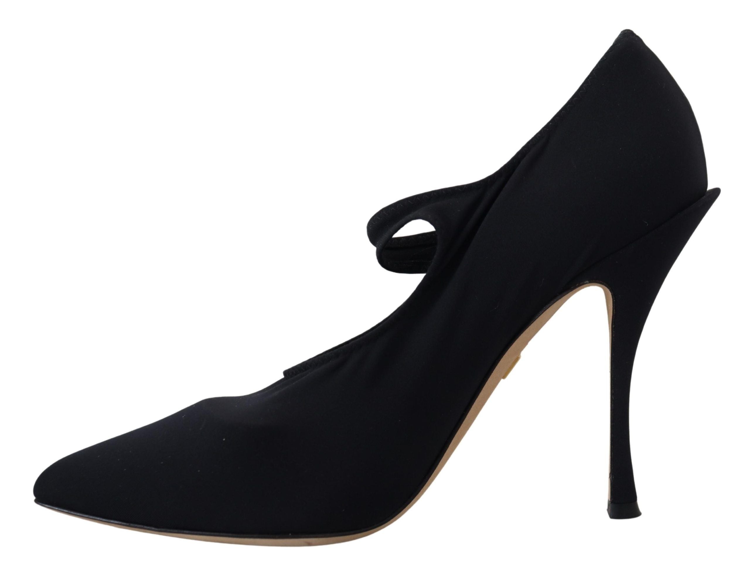 Dolce & Gabbana – Schicke schwarze Mary-Jane-Sockenpumps mit Kristallen