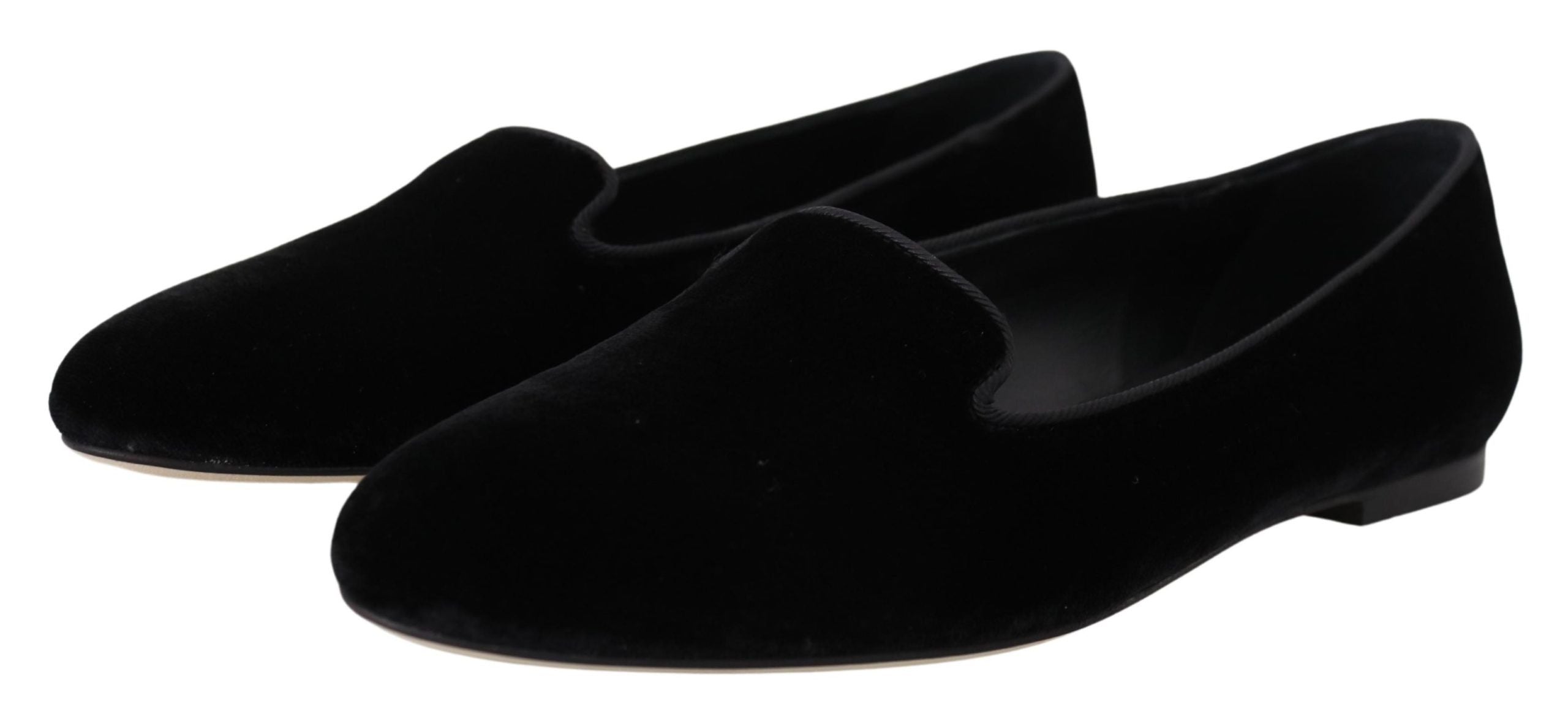 Dolce & Gabbana Elegante schwarze Loafer aus Seidenmischung