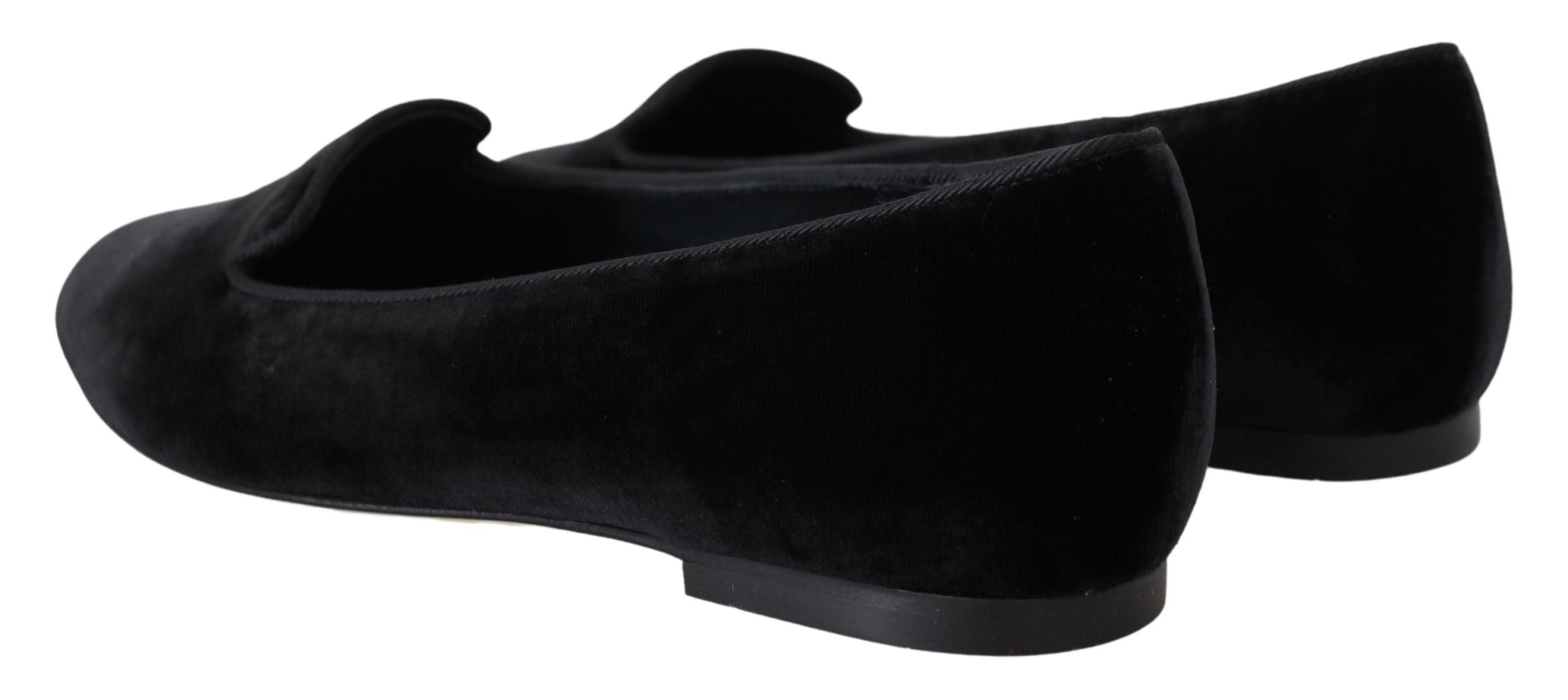 Dolce & Gabbana Elegante schwarze Loafer aus Seidenmischung