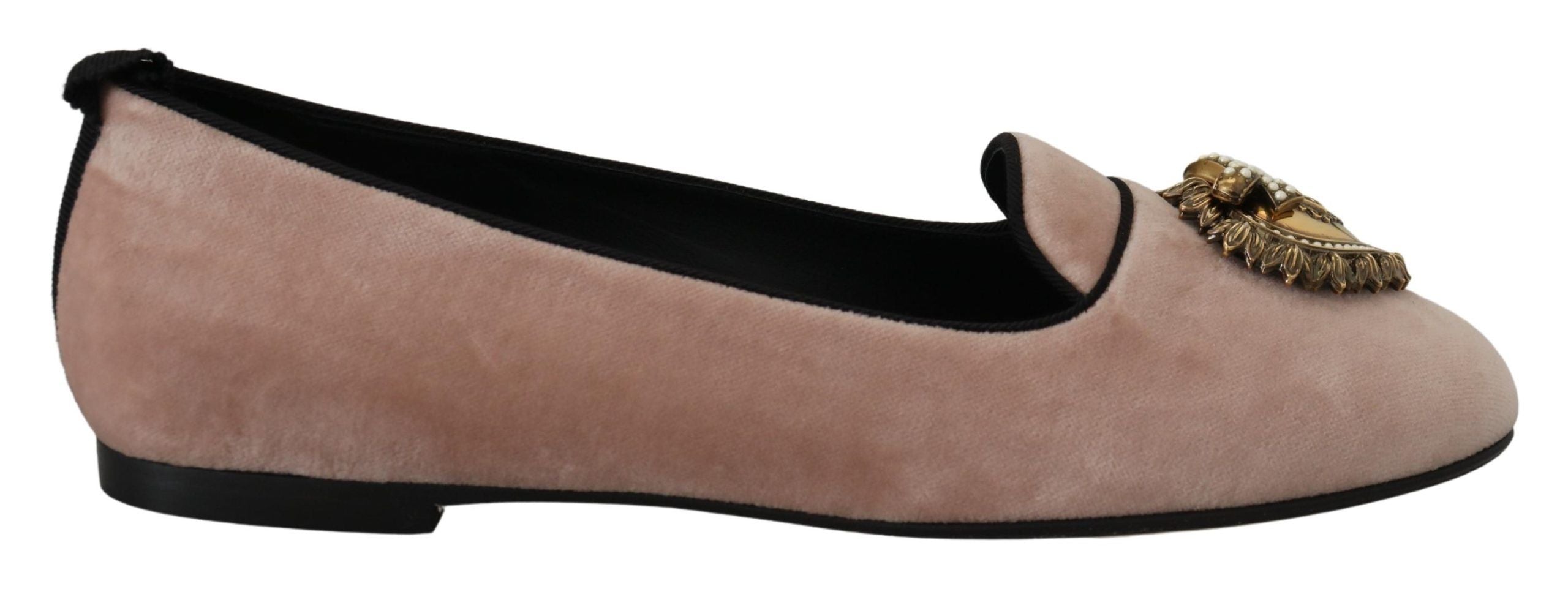 Dolce & Gabbana – Elegante rosa Samt-Loafer „Devotion“