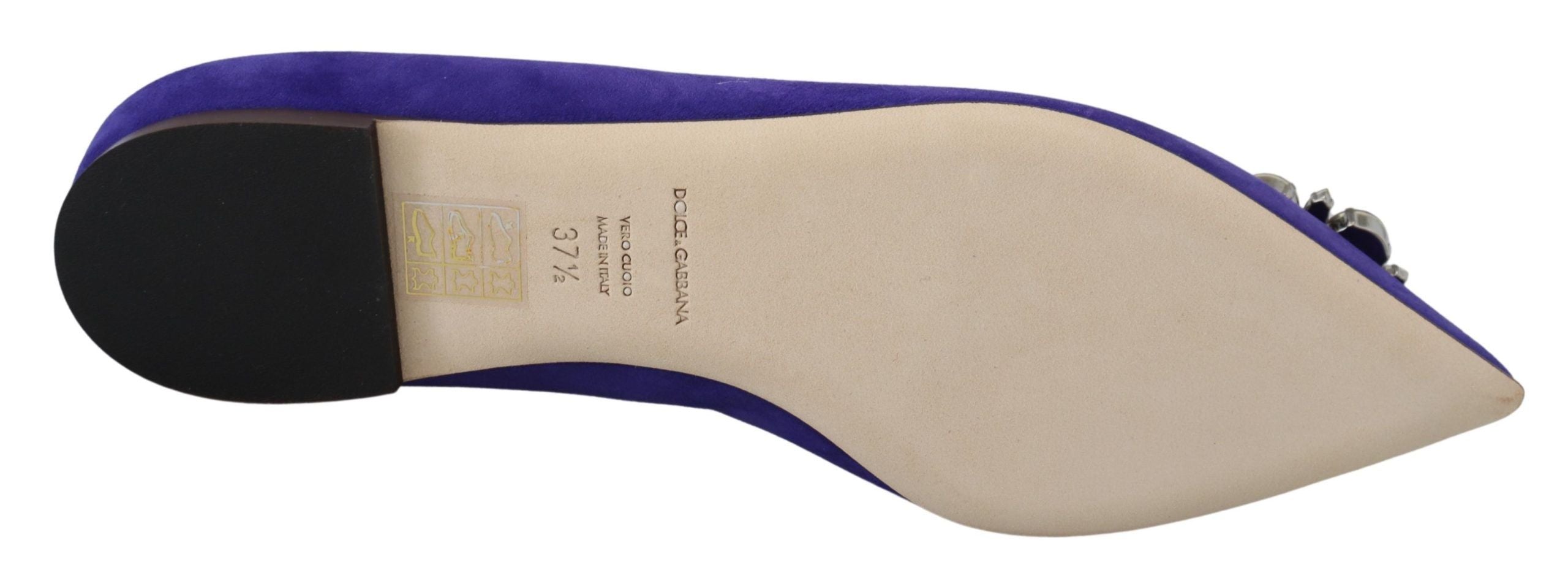 Pantofi sport Dolce & Gabbana din piele întoarsă violet cu cristale și ornament