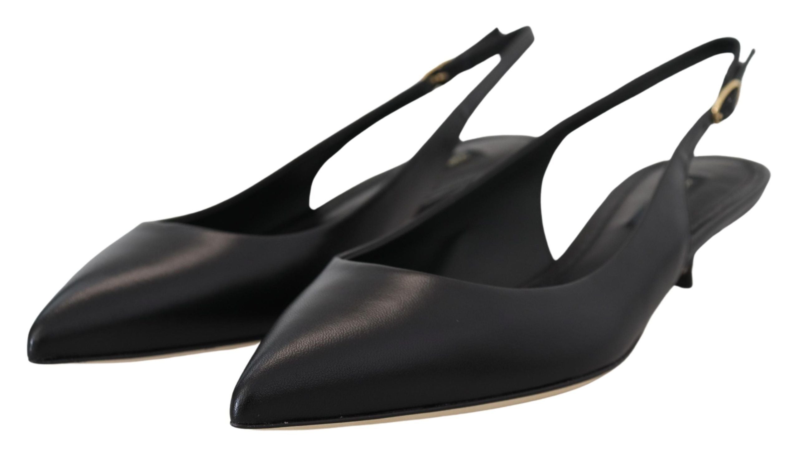 Dolce & Gabbana Pantofi cu toc eleganti din piele neagră cu slingback