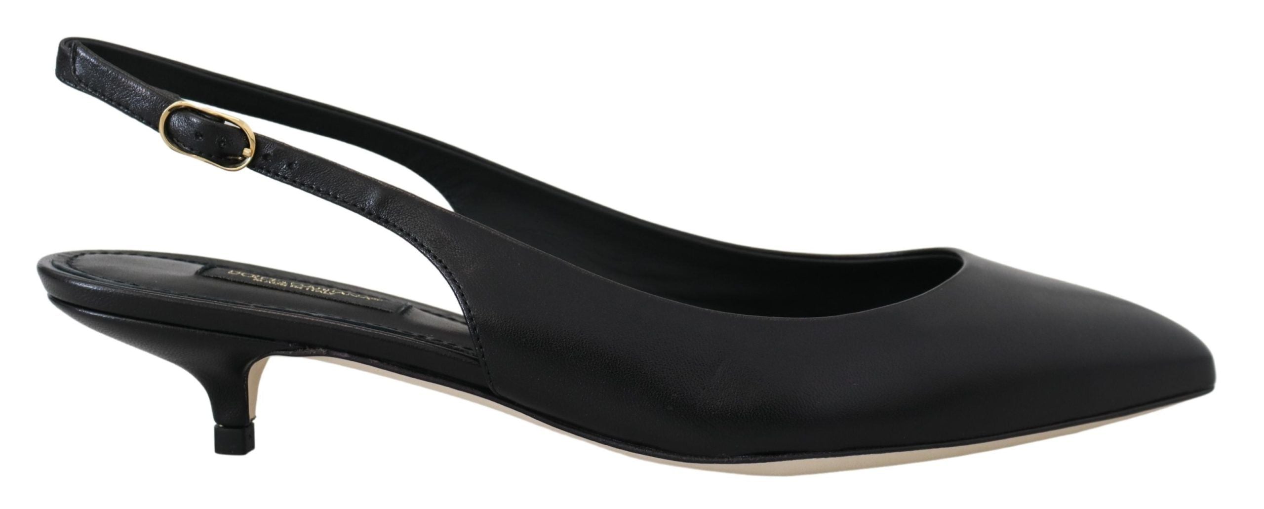 Dolce & Gabbana Pantofi cu toc eleganti din piele neagră cu slingback