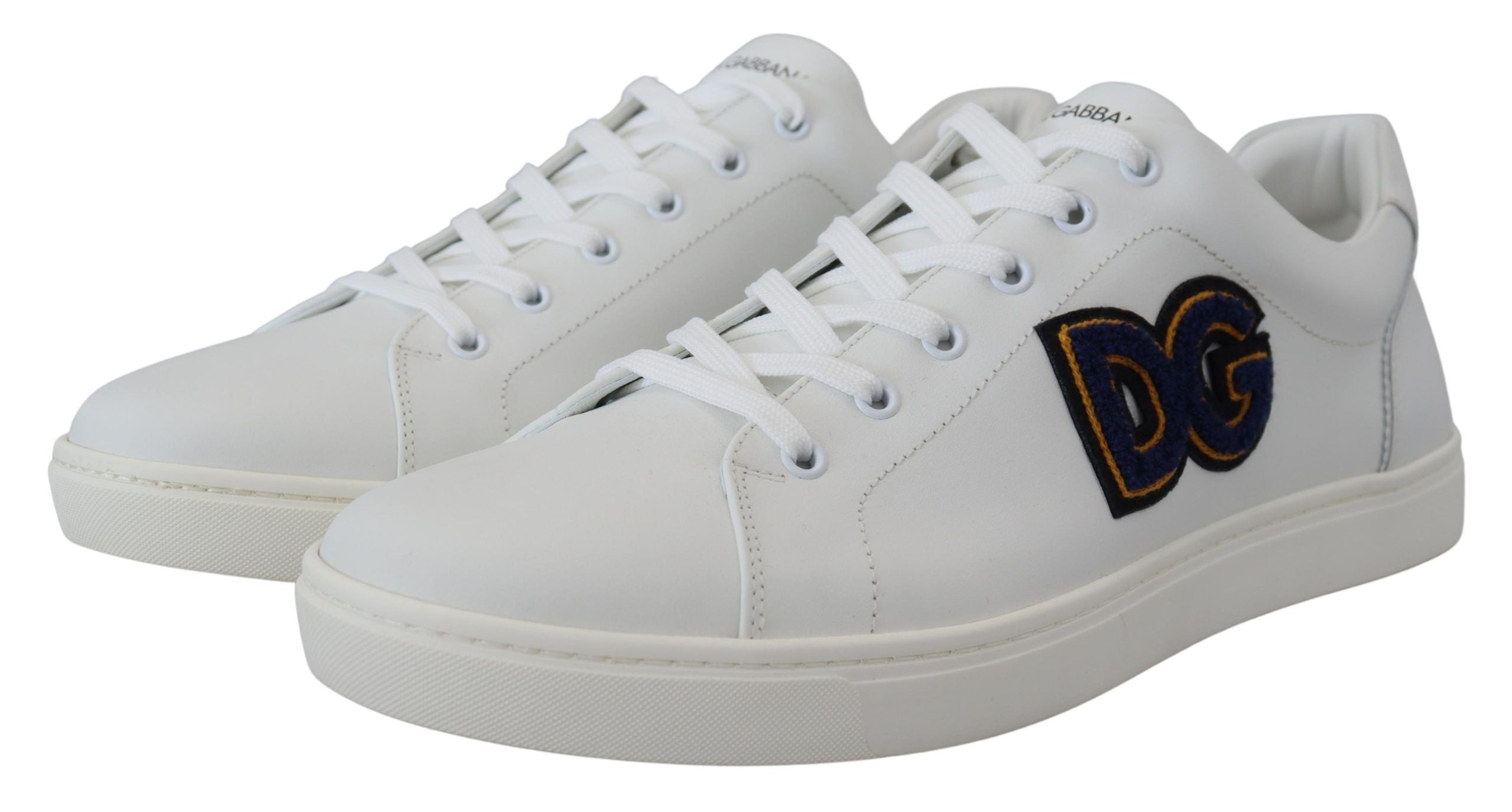 Dolce & Gabbana Elegante weiße Leder Herren Sneakers