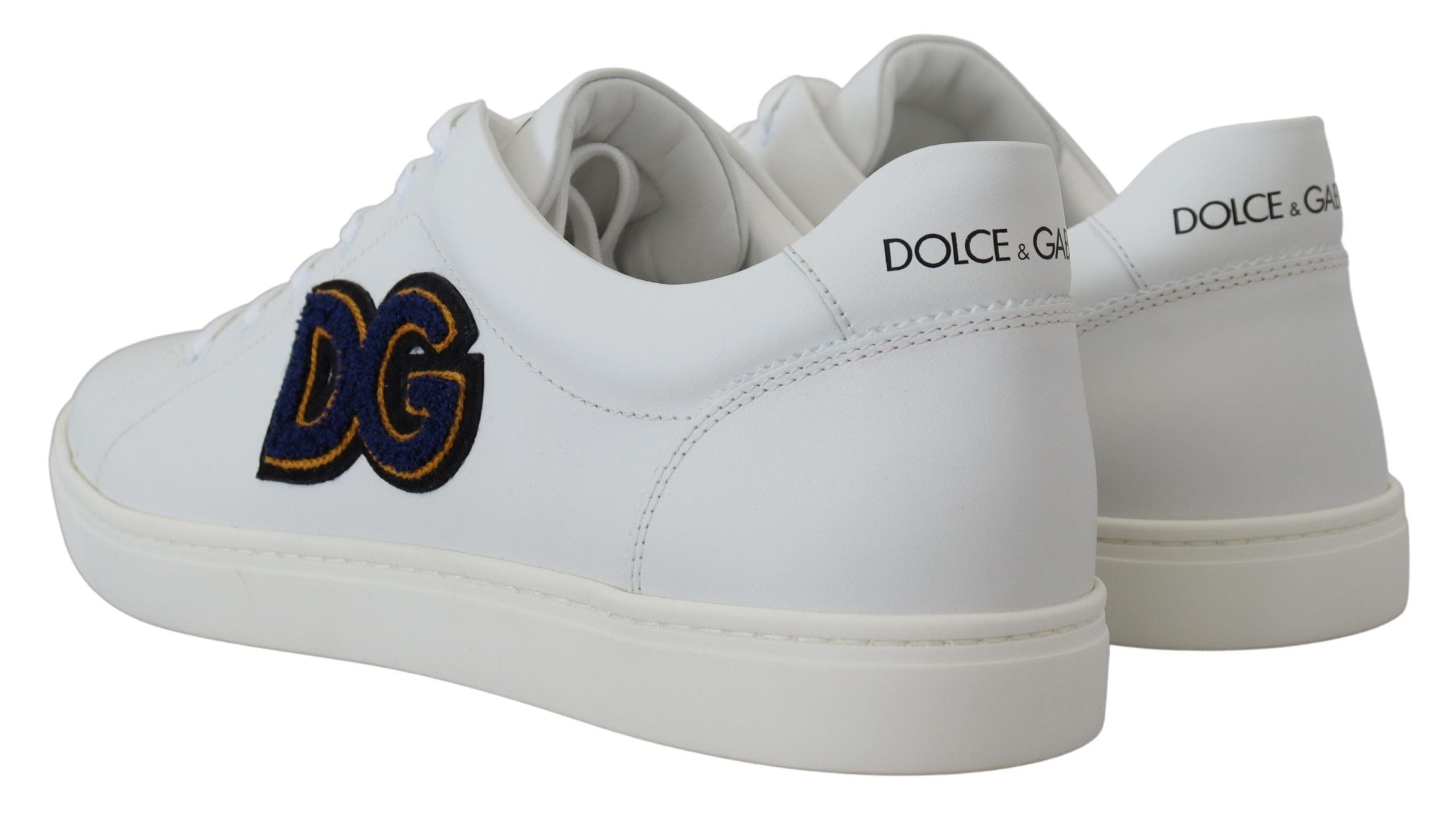 Dolce & Gabbana Elegante weiße Leder Herren Sneakers