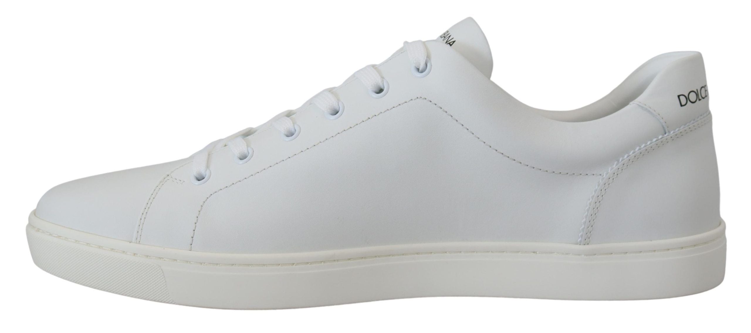 Dolce & Gabbana Elegante weiße Leder Herren Sneakers