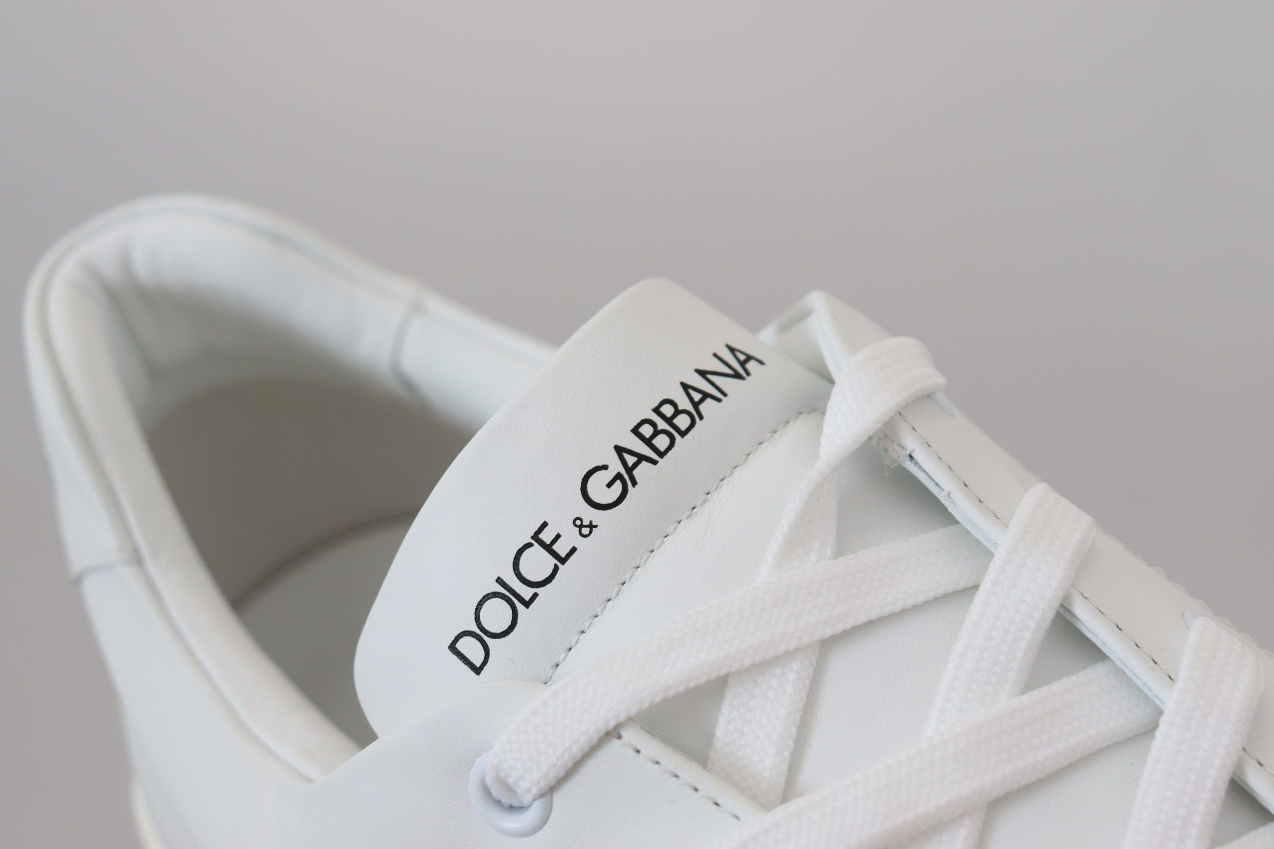 Dolce & Gabbana Elegante weiße Leder Herren Sneakers